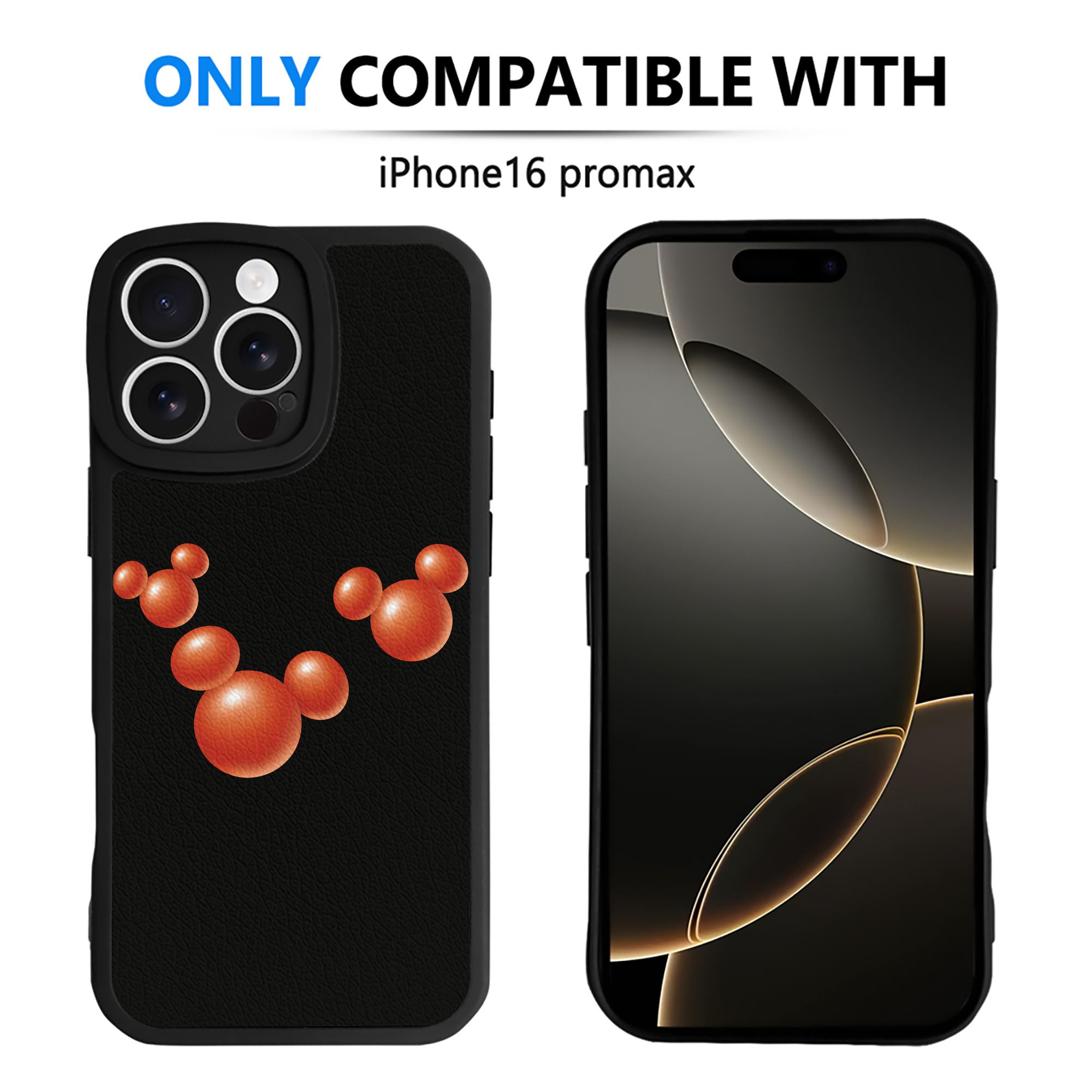 （画像用） ミッキーマウス Mickey Mouse 【iPhone 16シリーズ対応】シリコンスマホケース（レザー調） 材質：シリコン